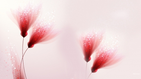 Flowers Shine - abstract, sparkle, spring, pink, flowers, floral, summe, drizzle, shine