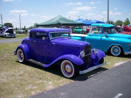 34 Ford Coupe - purple, classic, hotrod, whitewalls