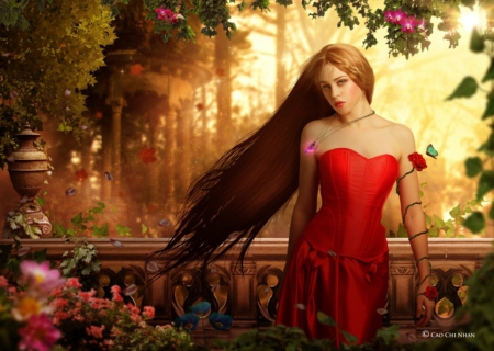 Secret Garden - abstract, fantasy, garde, lady