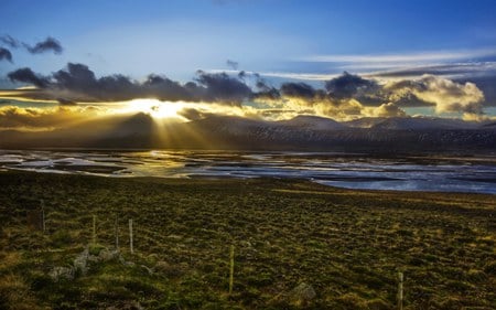 The Fjord Sunset ,iceland - iceland, sunset, fjord