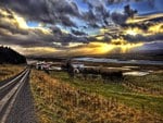 The Farm on the Fjord at Sunset iceland