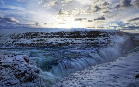 GULFOSS FROZEN WATERFALLS,ICELAND - gulfoss, waterfalls, frozen, iceland