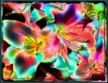 Lilies - lilies, 3d