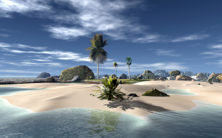 Paradise beach - 3d, beaches