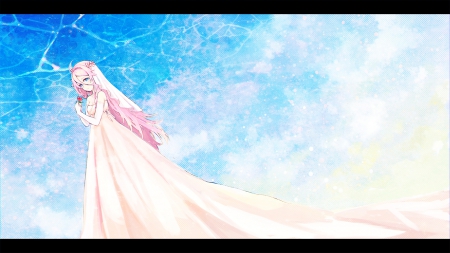 ~IA The Bride~ - wedding, blue eyes, pink hair, bride, vocaloid, beautiful, anime, wedding gown, ia