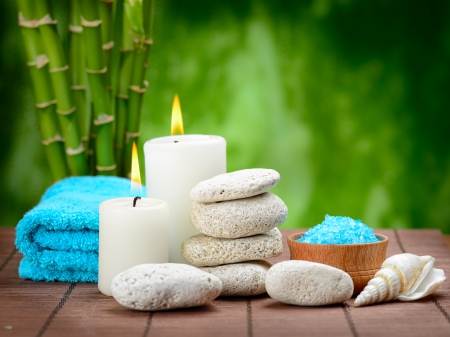 ♥Relaxing Spa♥ - relax, spa, zen, candles, salt, bamboo, stones