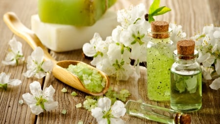 â™¥Relaxing Spaâ™¥ - wood, oil, soap, salt, spa, flowers, zen