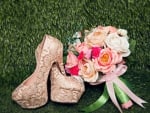 Shoe and bouquet