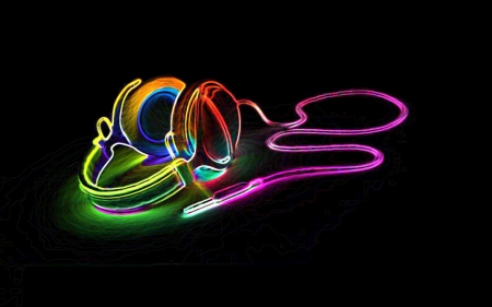 Neon Headphones - neon, cool, headphones, cg