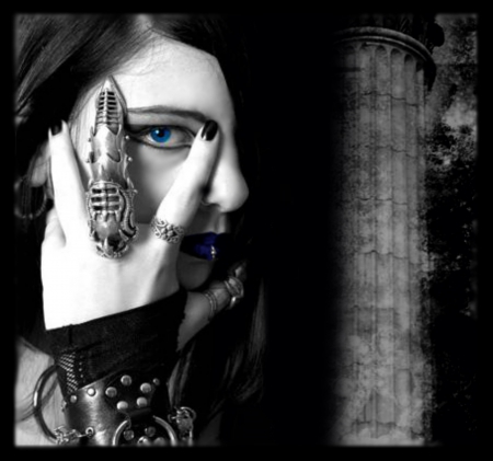 Blue Eye - black, blue eye, jewelry, gothic, dark