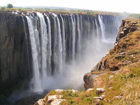 Waterfalls - nature, water, mountain, waterfall