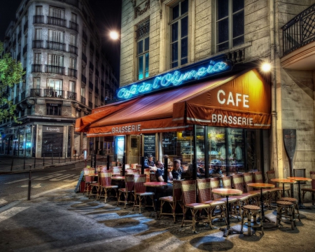 Paris Cafe - coffee, street, building, italy, paris, cafe, europe