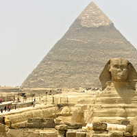 Sphinx and the pyramid of Cheops