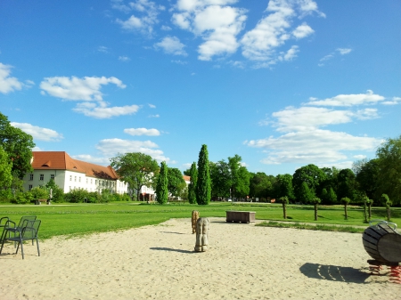 blue sky in the park - place, blue, park, sky