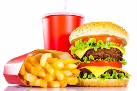 Burger an frites - drink, burger, frites, cola, food