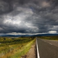 road under overcast sky