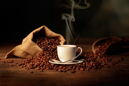 Coffee Time - coffee time, cup, coffee, coffee beans