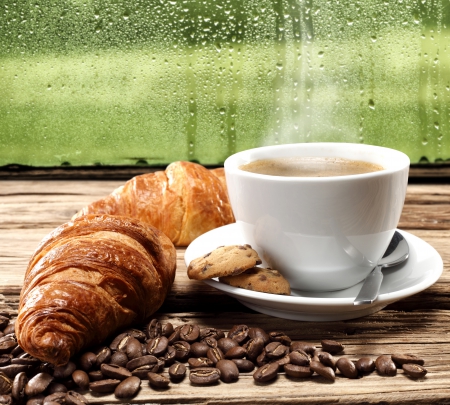 â™¥Coffeeâ™¥ - coffee, beans, cup, cookies, croissant