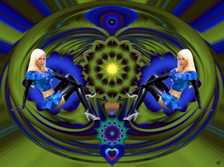 The Right Kind of Blue - eye candy, collage, 3d, fractal, abstract