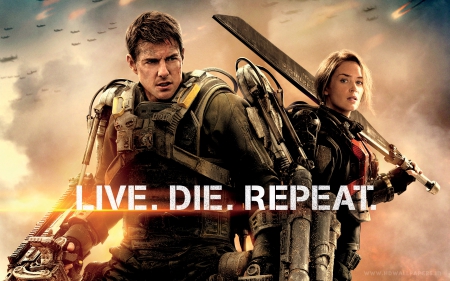 Edge of Tomorrow - Emily Blunt, Science Film, Battles, Edge of Tomorrow, action, Tom Cruise