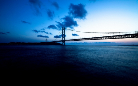 Pearl Bridge in Japan - beauty, bridge, japan, blue