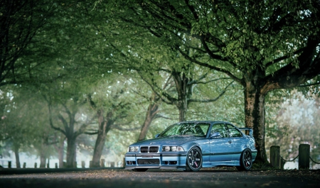 1998 BMW M3 - trees, bmw, blue, 1998