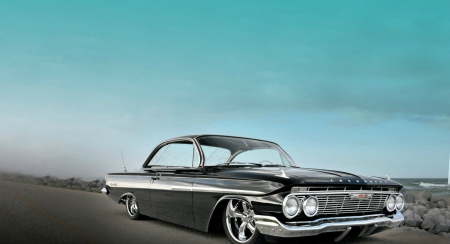 1961-Chevy-Impala - bowtie, classic, black, gm