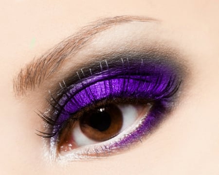 Eye makeup - lashes, eye, makeup, purple