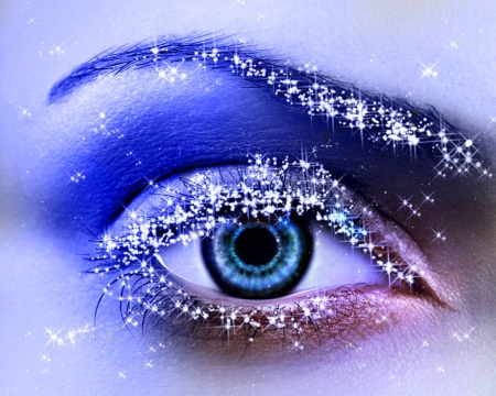 Eye makeup - makeup, eye, sparks, blue