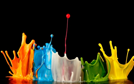 â™¥ - rainbow, black, white, paint, abstract, yellow, blue, red, orange, green, splash