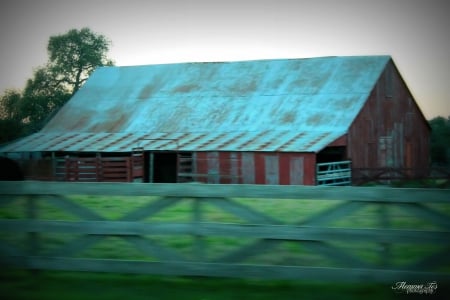 Rusty Old Barn - red, old, barn, farm, rust