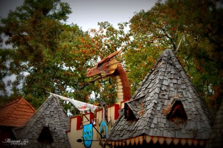 There's A Dragon at the Fare! - wood, art, renaissance, sculpture, texas, dragon, festival