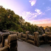 bastei bridge over the elbe river in germany