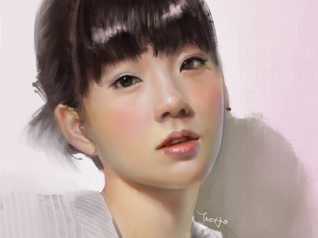 Tae Yeon Painting - female, beautiful, SNSD, girl, beauty, kpop, drawing, painting, woman, asian, korean