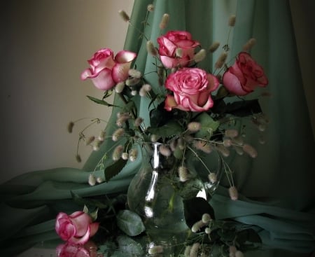 Still Life - vase, red, still life, roses