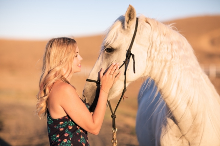 Cowgirl and Her Best Friend - woman, women, fun, girls, models, female, cowgirl, cowgirls, western, horses, love, style, girl, fashion, blondes, horse, ranch, blonde