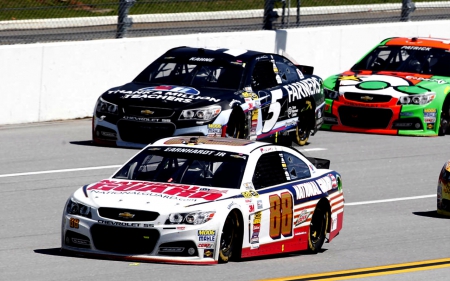 #88 Dale Earnhardt Jr. in the Lead 1 - NASCAR, Patrick, racing, photography, Earnhardt, photo, wide screen, Kahne, auto