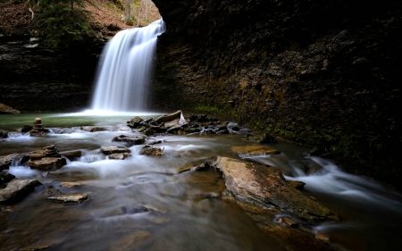 Jackson Falls, Apollo, Pennsylvania - nature, waterfall, usa, rocks