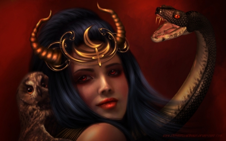 Lilith - lady, fantasy, snake, lilith