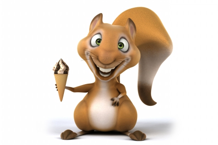 â™¥3D Characterâ™¥ - ice cream, squirrel, 3d, cartoon