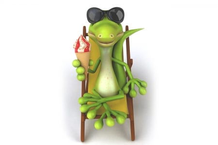 ♥3D Reptile♥ - ice cream, relax, reptile, funny, 3d