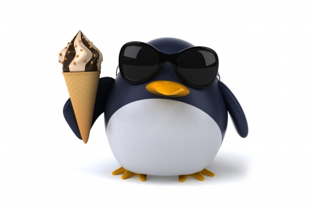 ♥3D Character♥ - ice cream, funny, 3d, cool, penguin