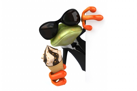 â™¥3D Frogâ™¥ - ice cream, cool, frog, 3d, funny