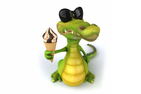 ♥3D Character♥ - ice cream, funny, 3d, cool, crocodile