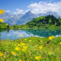 Landscape with mountain and lake