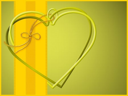 heart in heart - love, yellow, background, heart, green