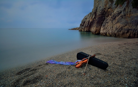 â™¥ - beach, abstract, violon, sea