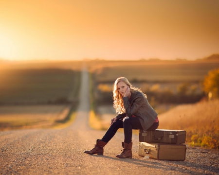 ♥ - road, journey, lady, model