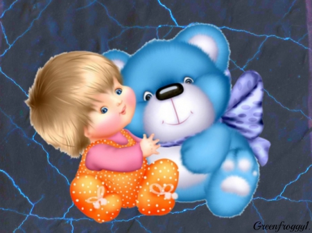 LOVE OF A TEDDY - creation, bear, teddy, baby