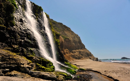 Alamere Falls, California - nature, beach, waterfall, usa